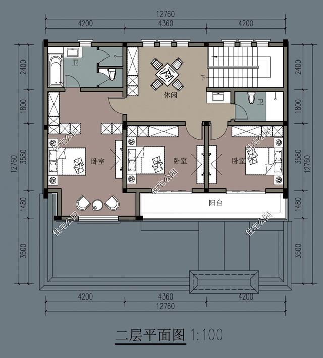 農村宅基地面寬12米,進深12米,想建兩層怎麼設計比較好?