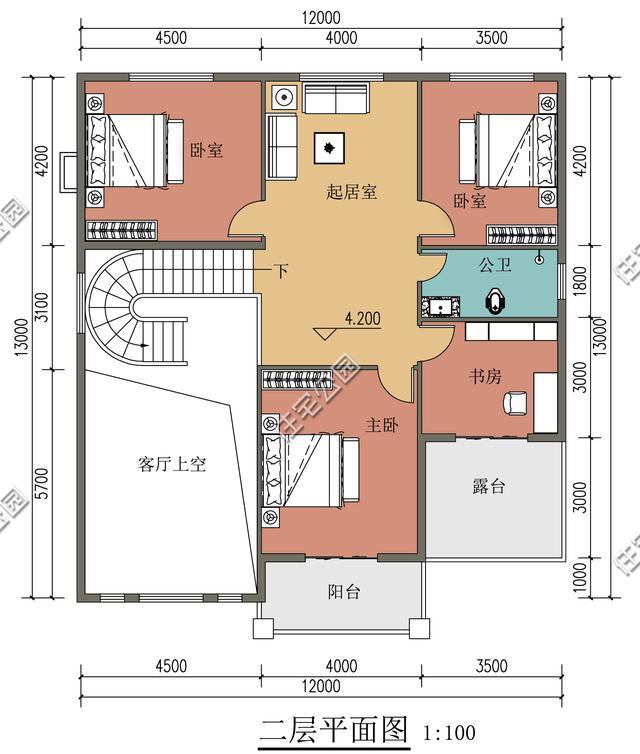 農村宅基地面寬12米,進深12米,想建兩層怎麼設計比較好?