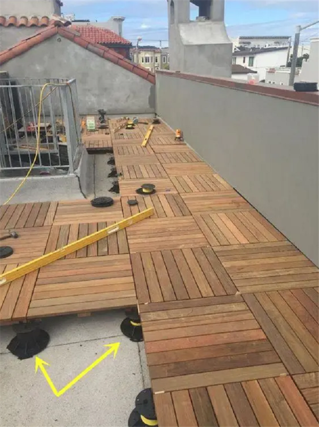 现流行在楼顶架空6公分铺防腐木,实现冬暖夏凉|防腐木|地板