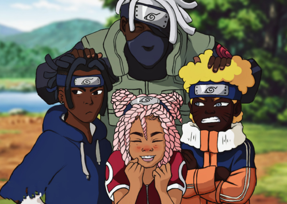 当木叶忍者变非洲版佐助成大黑蛋夕日红依旧美天天宁次毁童年