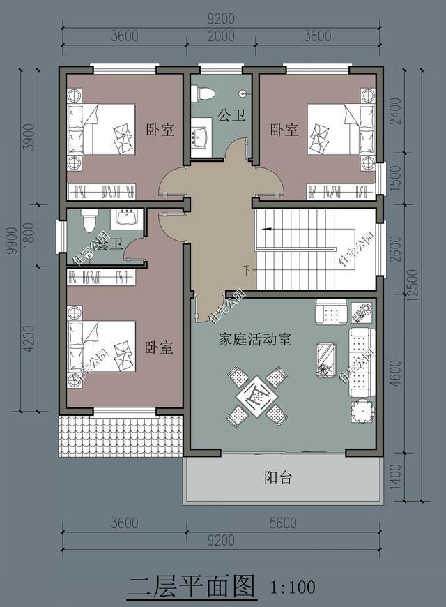 宽9米深12米自建房图纸图片