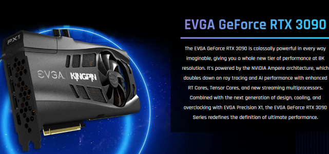 evgartx3090kingpin现身官网使用360mm冷排38pin供电