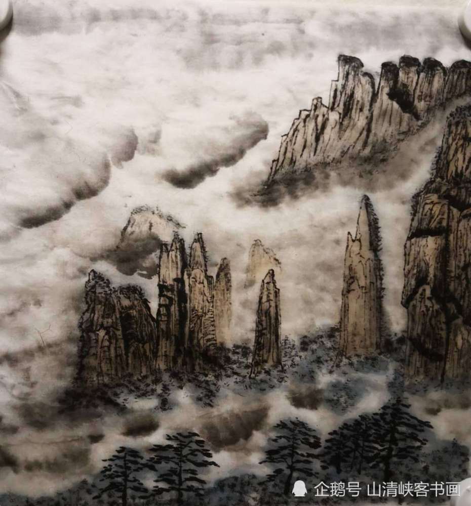 张家界|山清峡客学生国画山水作品-张家界印象