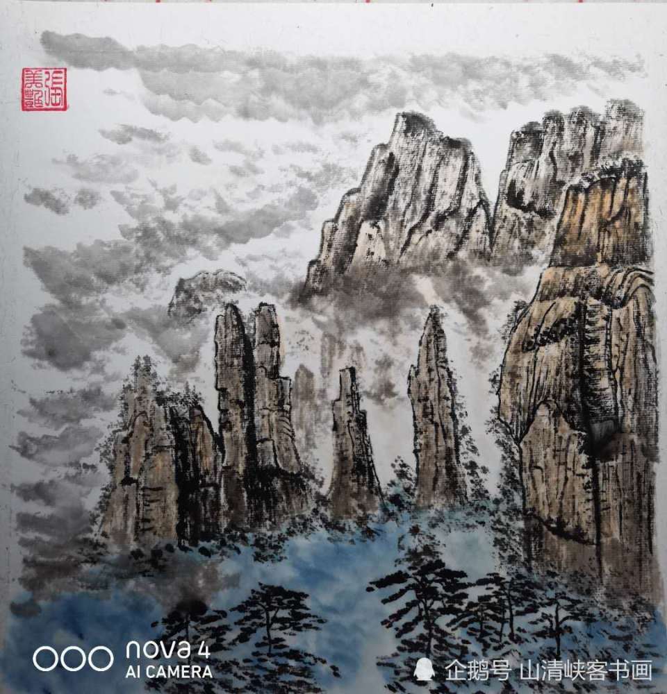 张家界|山清峡客学生国画山水作品-张家界印象