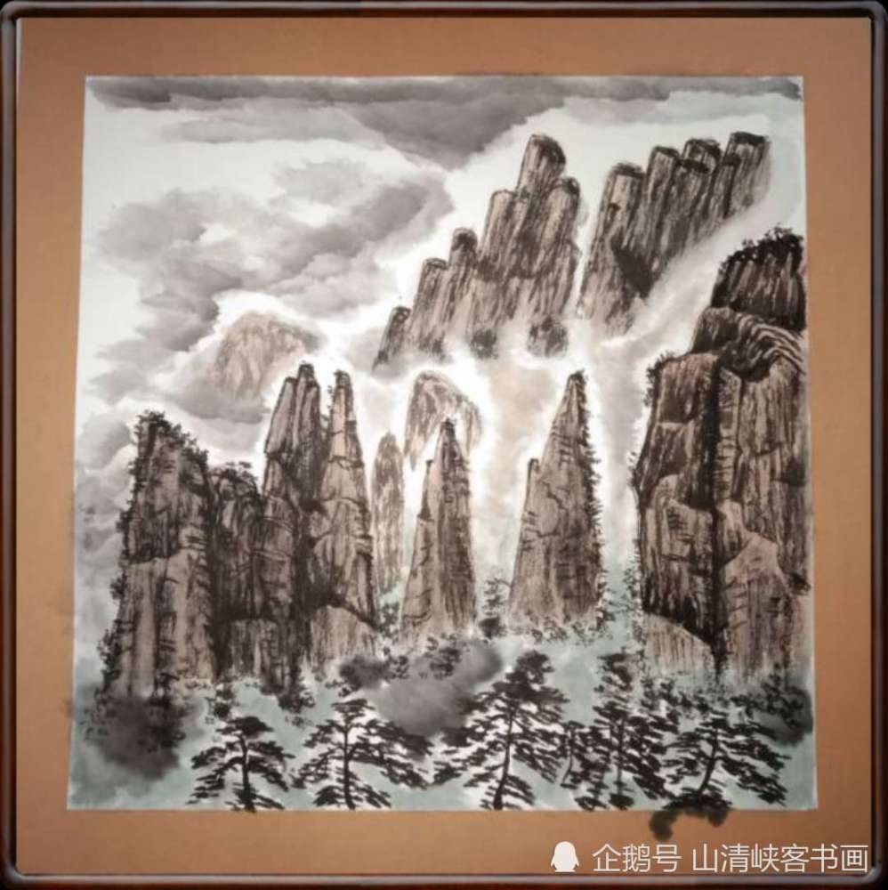 张家界|山清峡客学生国画山水作品-张家界印象