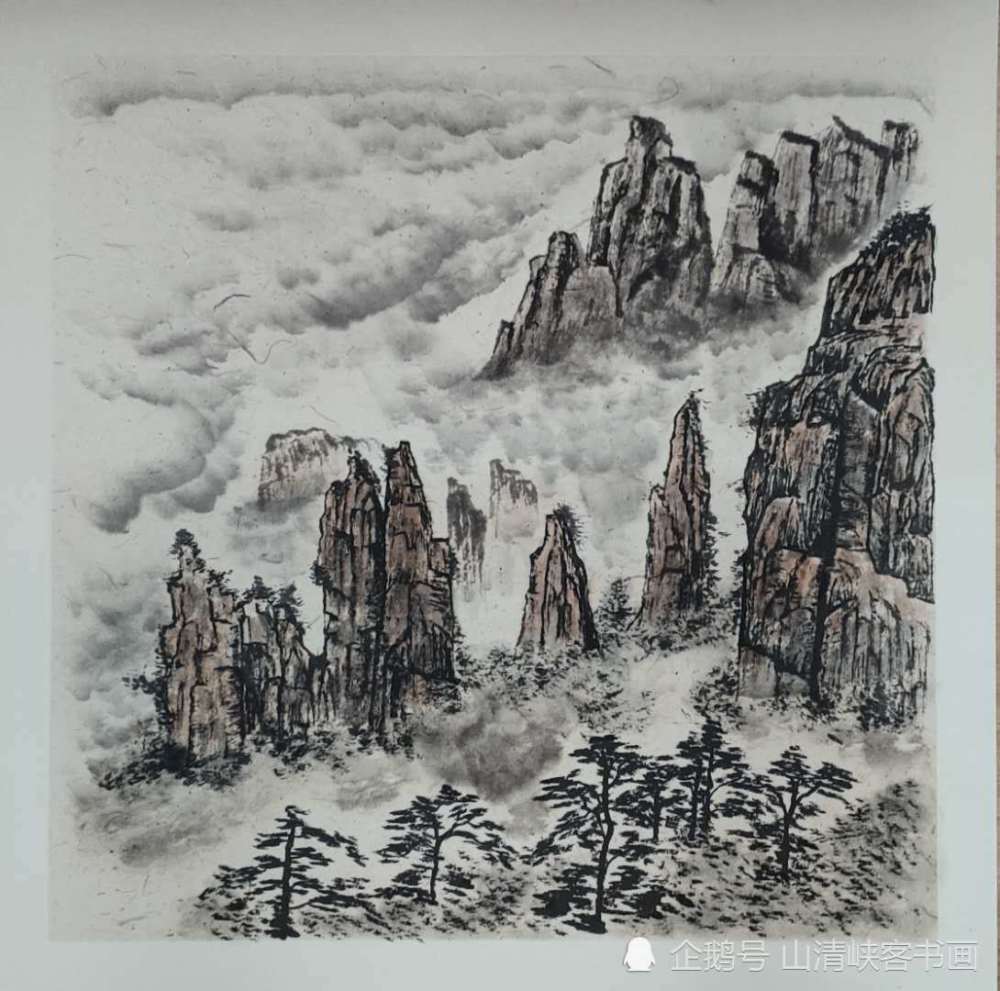 张家界|山清峡客学生国画山水作品-张家界印象