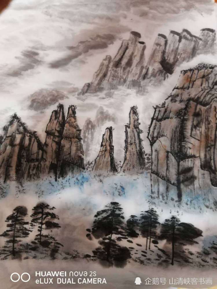 张家界|山清峡客学生国画山水作品-张家界印象