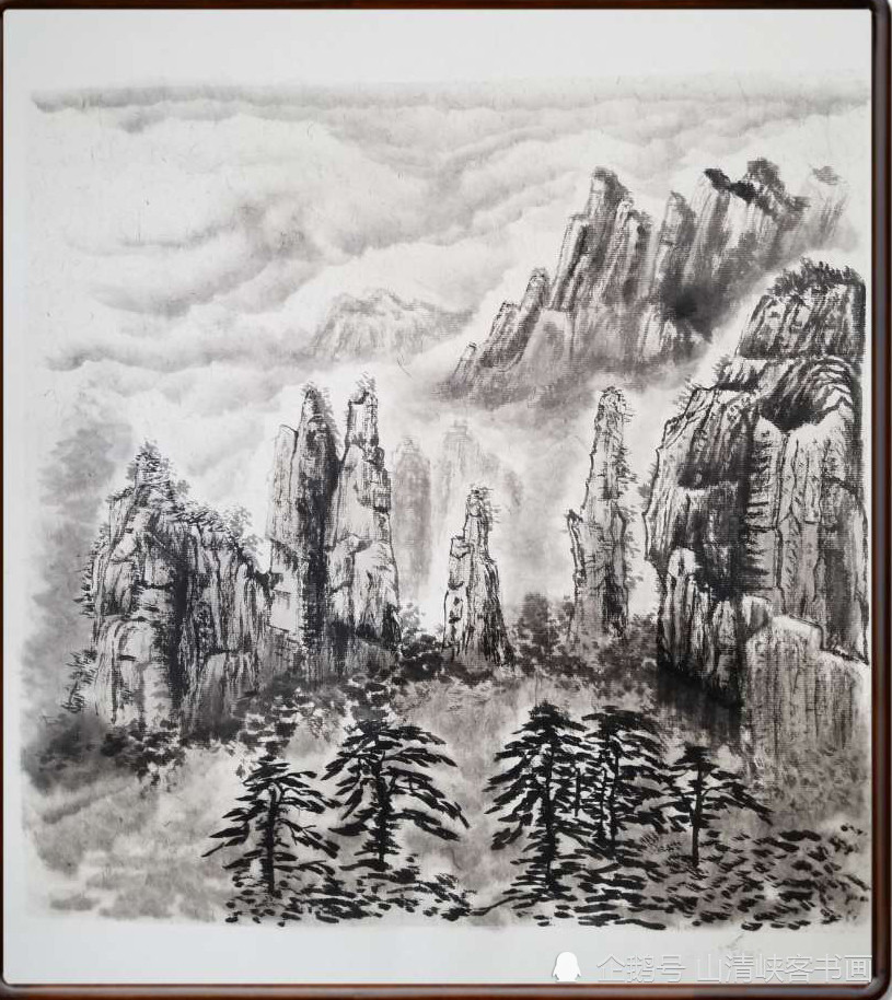 张家界|山清峡客学生国画山水作品-张家界印象