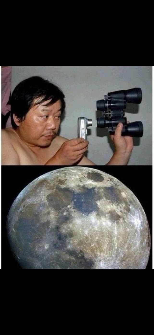 搞笑图片牛人都是这样拍月亮的