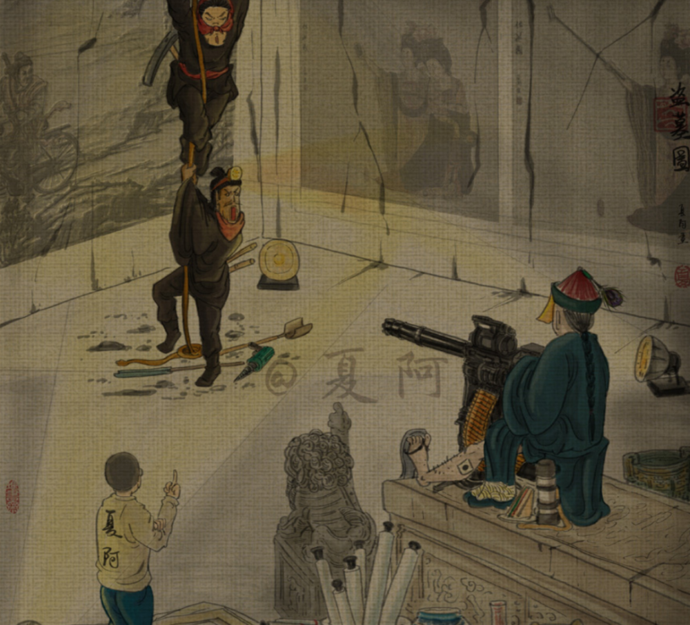 他画"萧何骑车追韩信"火遍全网,开启的祖传假画系列能把人笑傻_腾讯