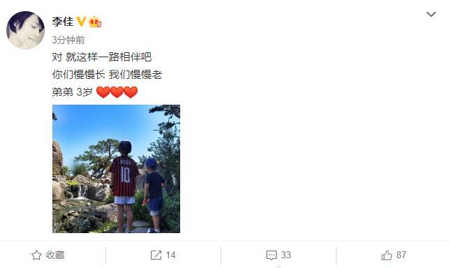 李佳|靳东小儿子3岁生日，李佳晒俩儿子同框：你们慢慢长，我们慢慢老