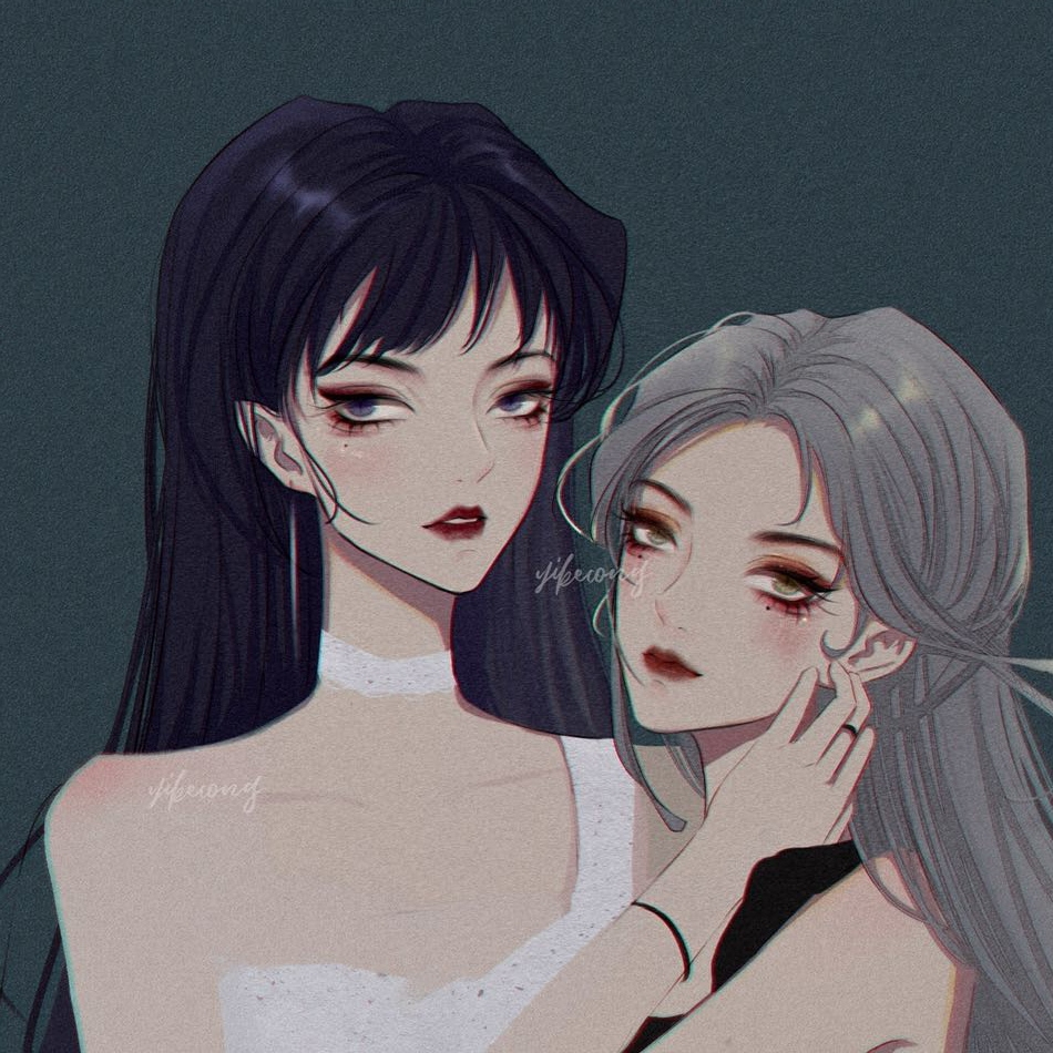 暗黑系冷淡古风手绘女头