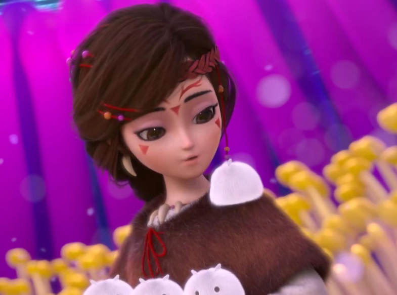 纳雅在《熊出没》大电影《奇幻空间》中,有着许多漂亮的女角色,而图中