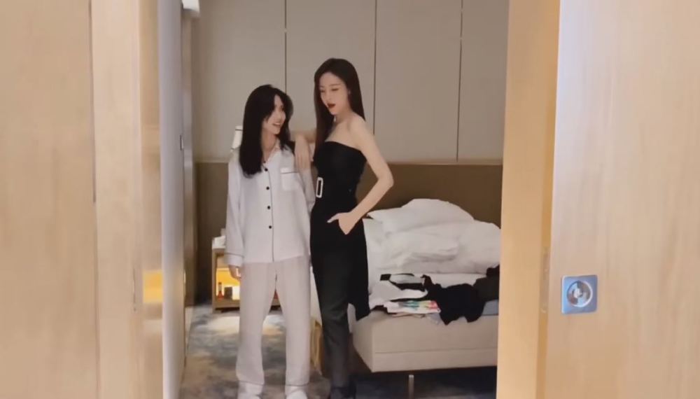 沈梦辰脚穿恨天高,和王霏霏孟佳现最萌身高差,不过身高不是优势