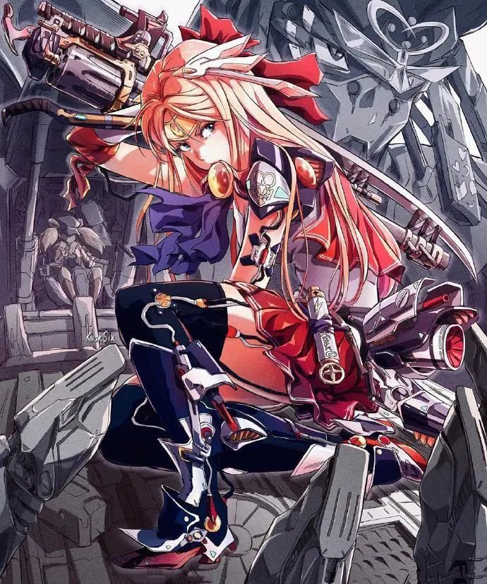 模玩控机械化动漫人物插画美少女战士有点帅哦