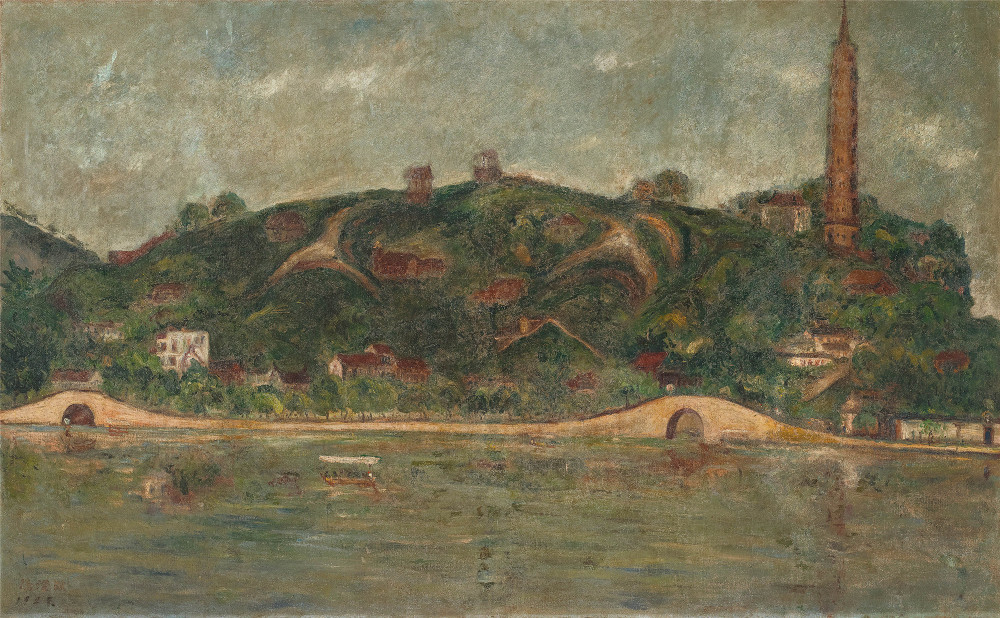 陈澄波 西湖宝石山保俶塔之风景 油彩画布