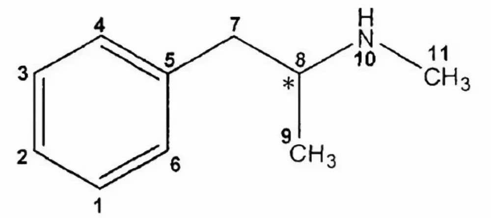 甲基苯丙胺的化学式.