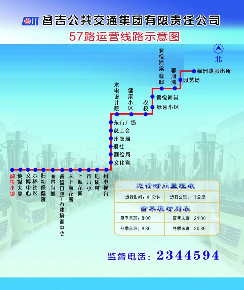 明日起昌吉市新增57路58路公交车附详细线路