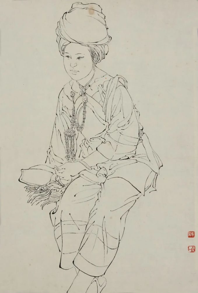 陈白一|著名工笔人物画家陈白一人物画作品欣赏