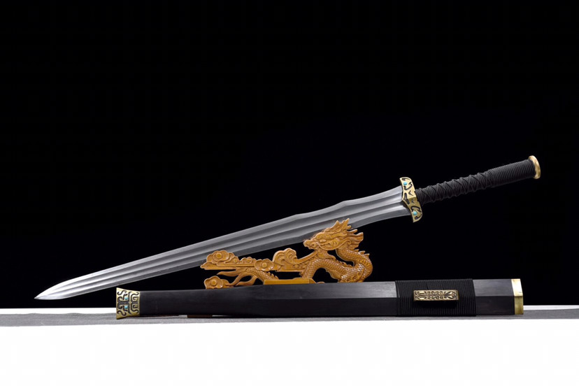 大剑-定远剑,百炼花纹钢手工锻打