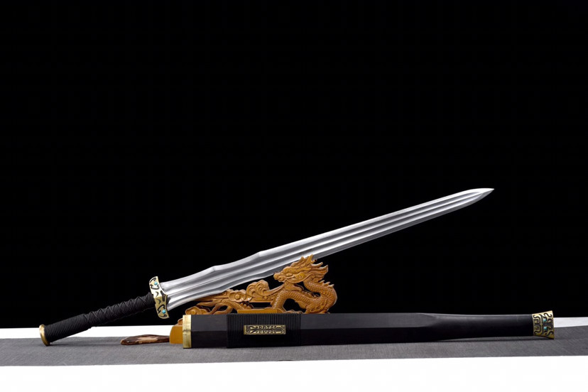 大剑-定远剑,百炼花纹钢手工锻打