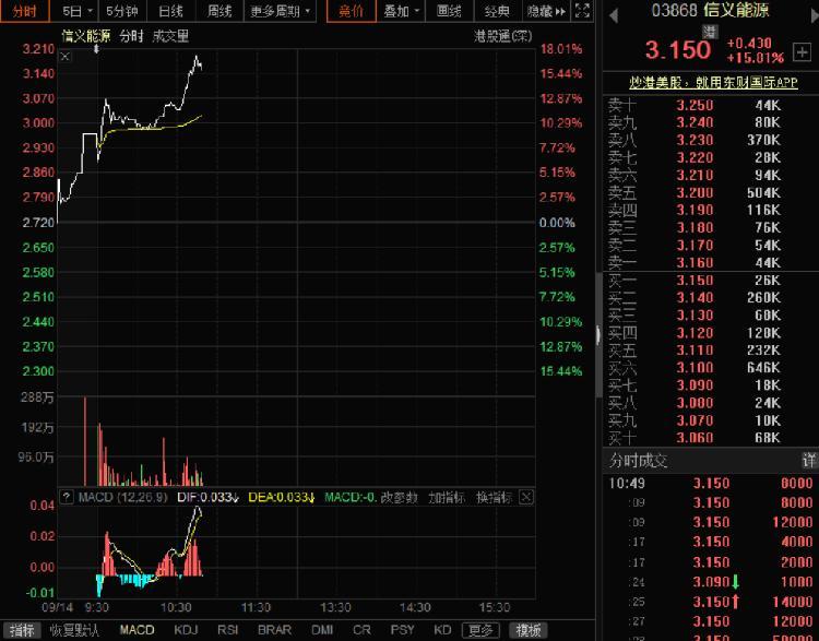 中国人寿入股，港股信义能源上涨18％