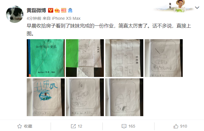 黄磊|黄磊晒多妹作业本 粉丝姨母笑讨论“黄小小厨”满满童趣
