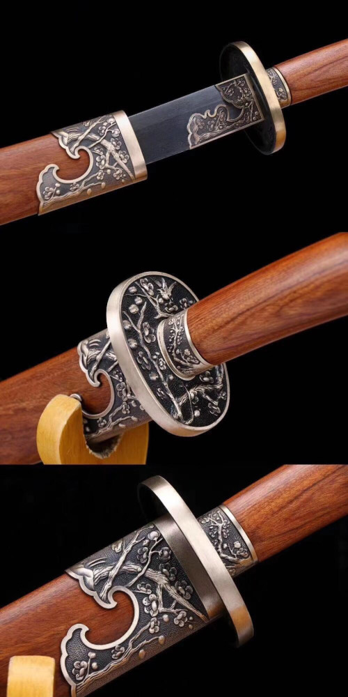 梅花|精品铜装梅花清刀，百炼花纹钢手工折叠锻打