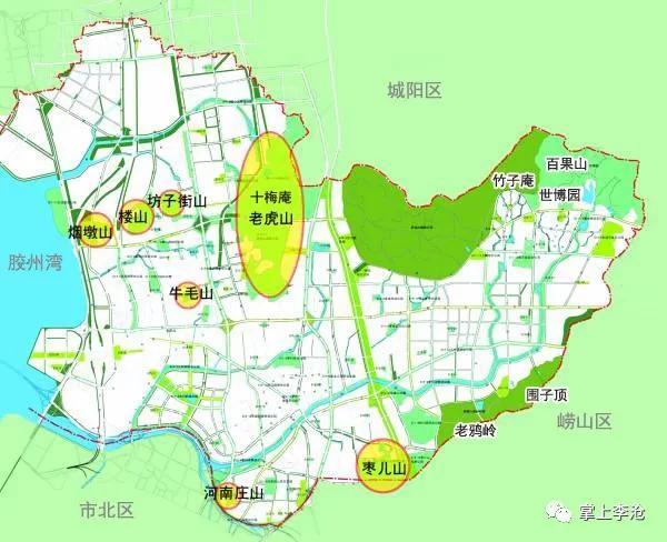 竹子庵公园,楼山公园,坊子街山公园,河南庄山公园,烟墩山公园,楼山