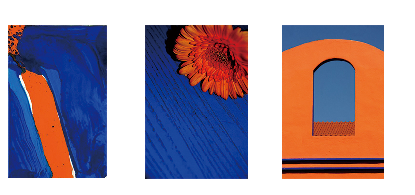 橙色和蓝色的撞色婚礼冷静中的活泼热烈