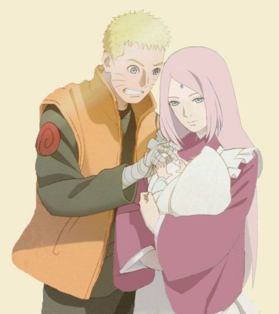 鸣人和小樱结婚,看到一家五口的全家福,简直绝配