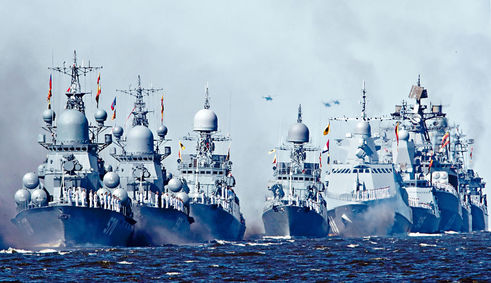 图为俄罗斯海军舰队
