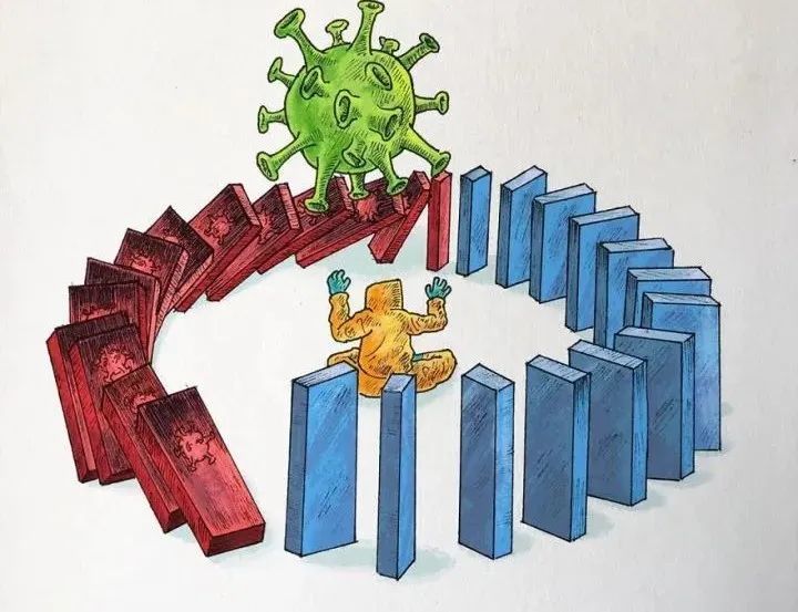 新冠病毒|印度画家用22幅插画，画出人们面对新冠病毒的表现，看完感动了