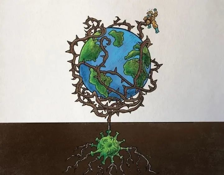 新冠病毒|印度画家用22幅插画，画出人们面对新冠病毒的表现，看完感动了