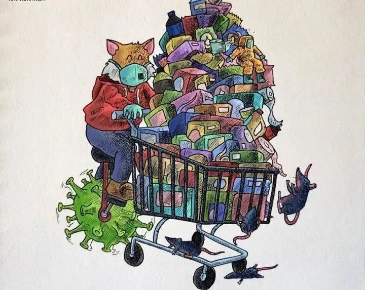 新冠病毒|印度画家用22幅插画，画出人们面对新冠病毒的表现，看完感动了