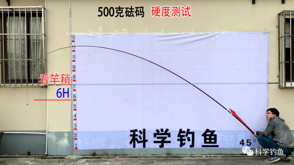 根据科学钓鱼硬度标准测试,这款鱼竿为6h.