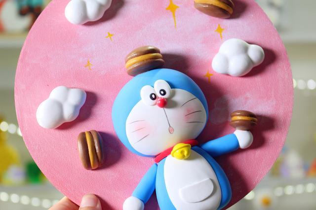 儿童抗菌粘土diy教程——机器猫浮雕画