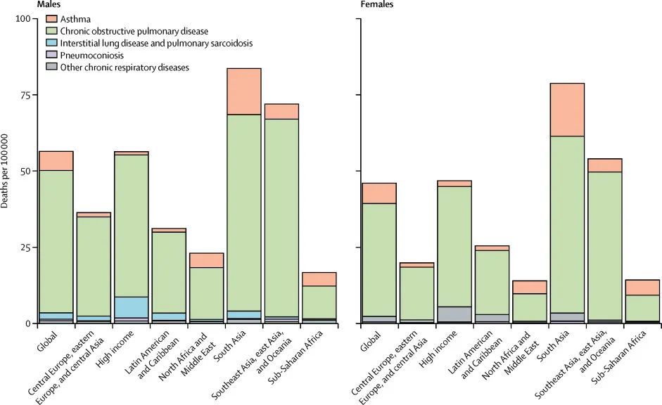 柳叶刀发布全球慢性呼吸系统疾病负担数据,慢阻肺患病率最高