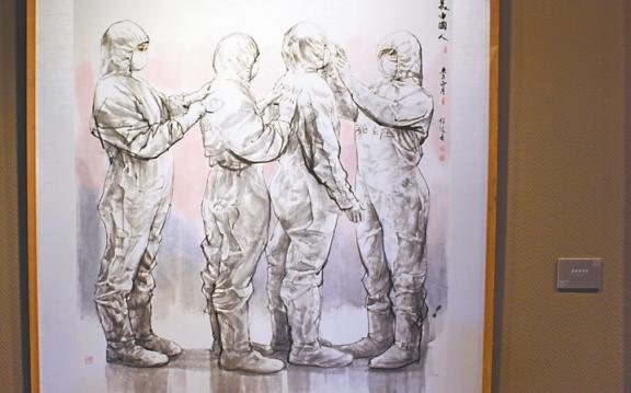 湖北18家画院展出描摹全面小康和抗击疫情两大主题的作品