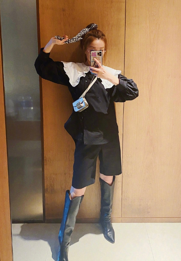 有种整容叫吴昕减肥后穿毒液靴秀美腿一点都不像37岁