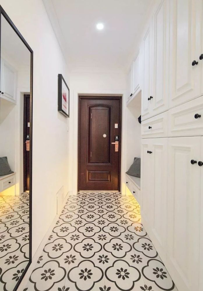 20款玄关效果图,地面这样贴花砖,真是美极了!