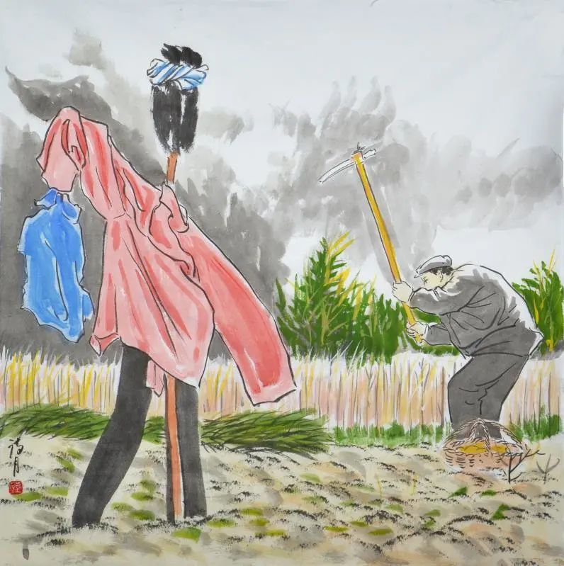 胡诗月脱贫攻坚系列国画展示