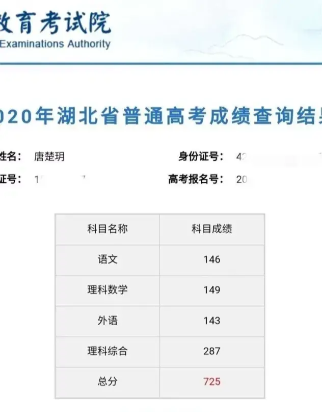 十二年前预料高考7分以上 湖北高考理科状元的唐楚玥 年轻时候的梦想 腾讯网