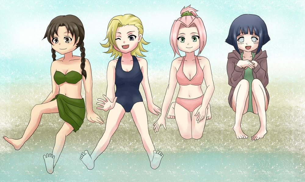 《火影忍者》泳装福利,千代婆婆很萌,小樱很有东方美!