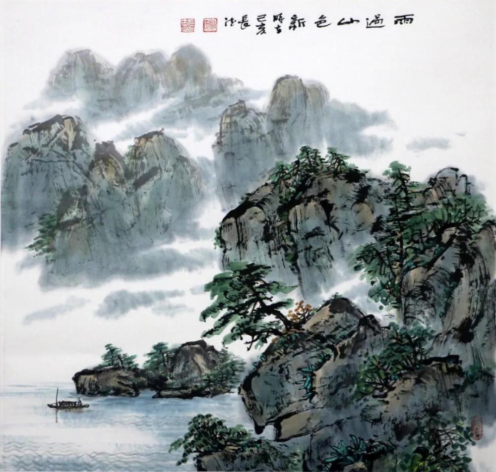 柳长德|柳长德的山水画色调清新，用笔俊逸，精气神十足