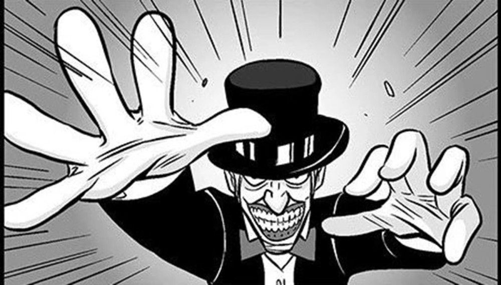 无声漫画魔术师看到女孩后急于表现变魔术时太兴奋反而被小兔子攻击