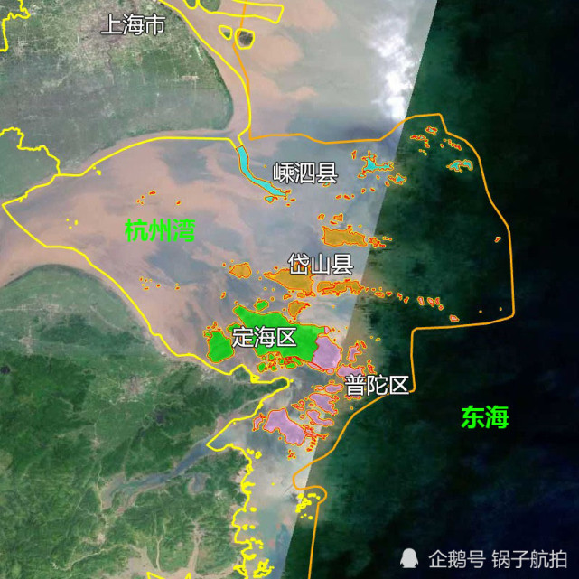 總人口約97萬,市轄2區2縣,分別是定海區,普陀區,岱山縣和嵊泗縣