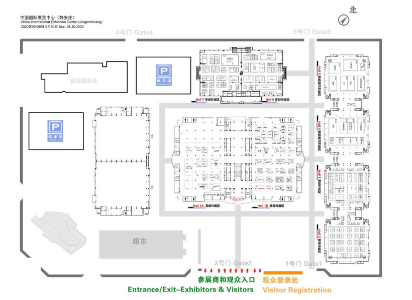 中国国际展览中心|北京车展展位图公布：新馆零部件企业数量骤减，华为、地平线首次进入整车馆