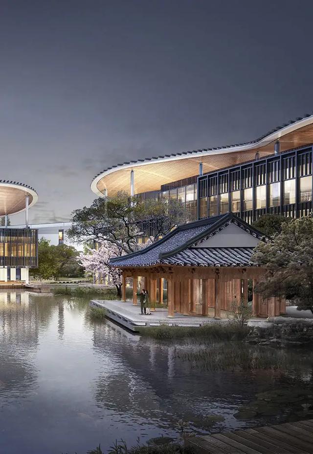 湖畔大学新校区主体建筑竣工设计尽显江南意境美轮美奂