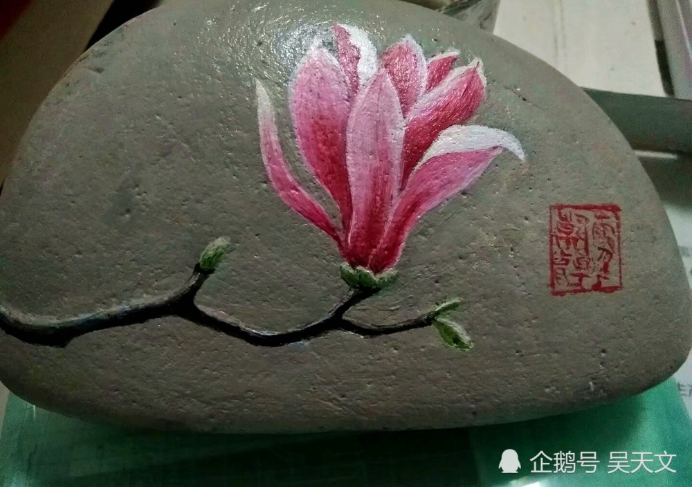 石头画|陕南这位美女“草根艺术家”在石头上作画100多幅半数以上被人高价收藏